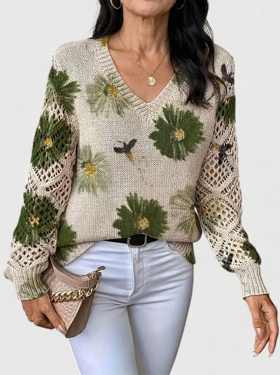 花柄セーター