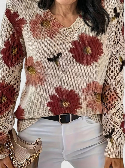 花柄セーター